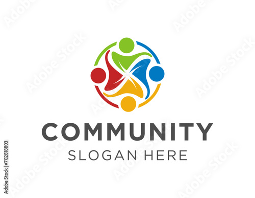 The logo design is about Community and was created using the Corel Draw 2018 application with a white background.