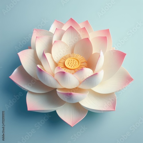 pink water lily on white background 