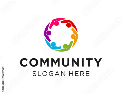 The logo design is about Community and was created using the Corel Draw 2018 application with a white background.
