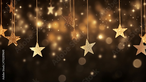 Black and gold starry festive celebration background 