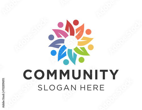 The logo design is about Community and was created using the Corel Draw 2018 application with a white background.