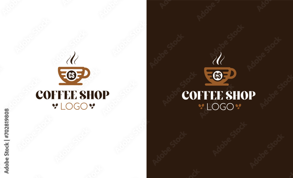 Coffee Shop Logo vector Illustration Template Design , Coffee Mug Icon .