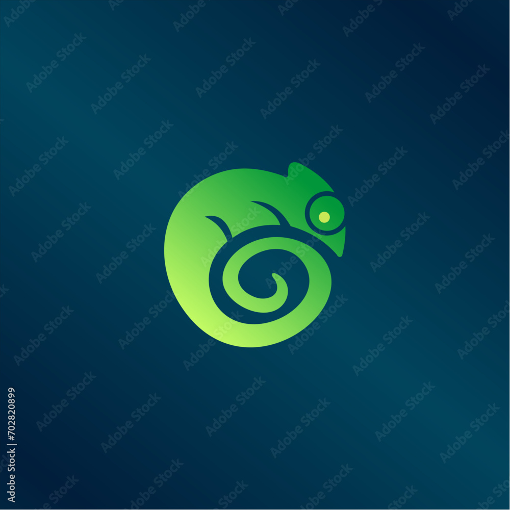 Fototapeta premium Chameleon logo design vector illustration