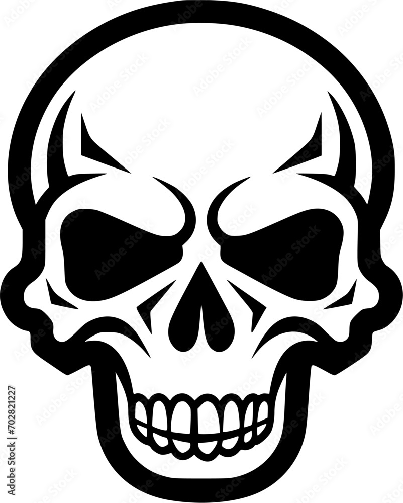 Fototapeta premium Skull | Black and White Vector illustration