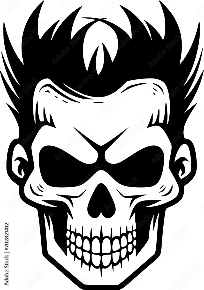 Fototapeta premium Skull | Minimalist and Simple Silhouette - Vector illustration
