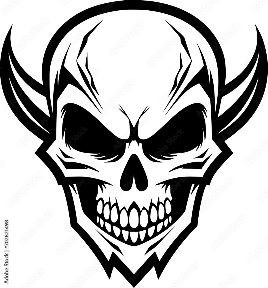 Skull | Black and White Vector illustration Skull | Black and White Vector illustration