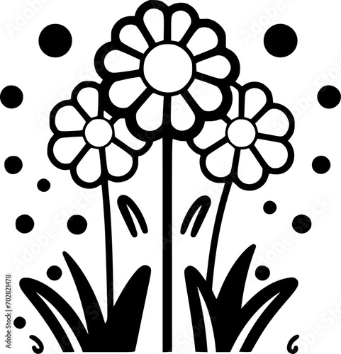 Spring | Black and White Vector illustration