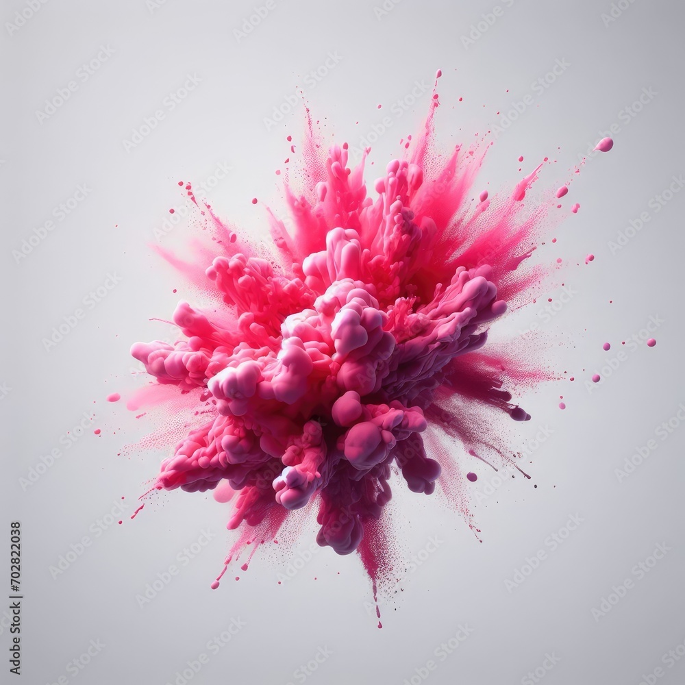 explosion of pink powder holi paint
