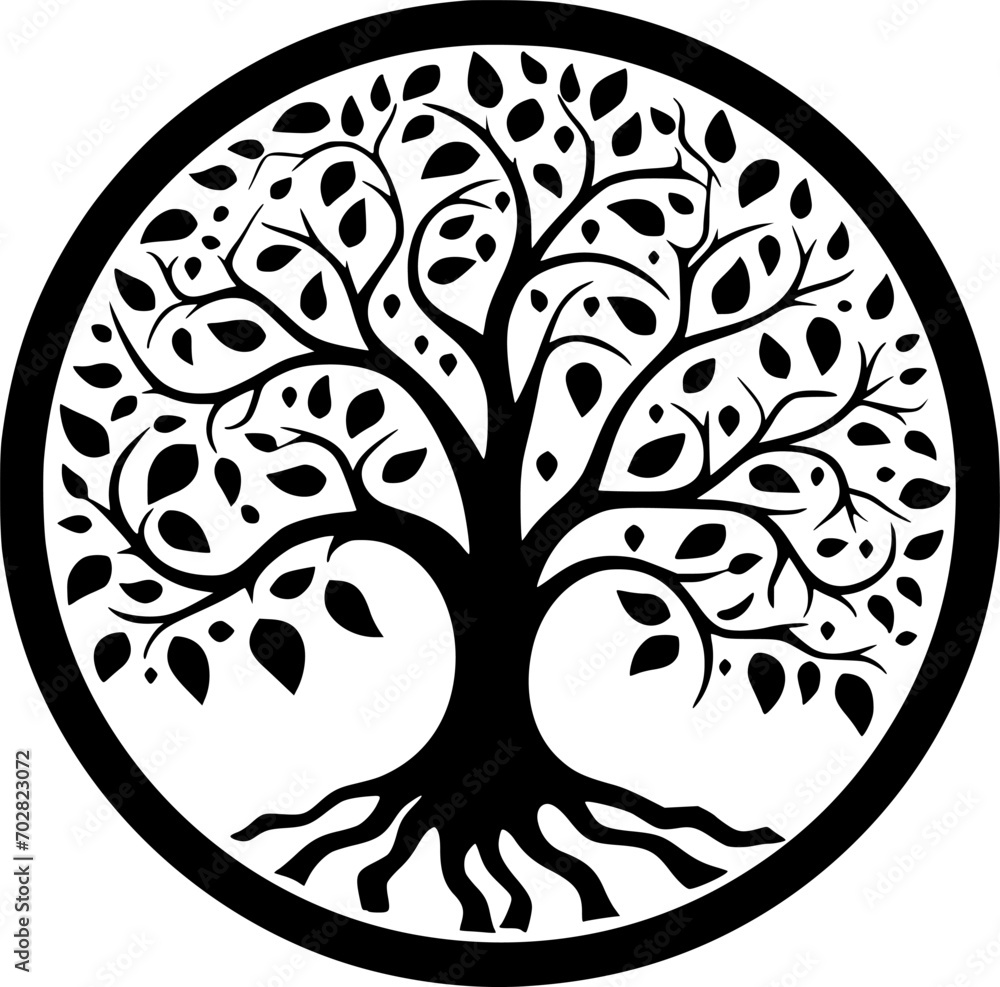 Tree | Black and White Vector illustration Tree | Black and White Vector illustration