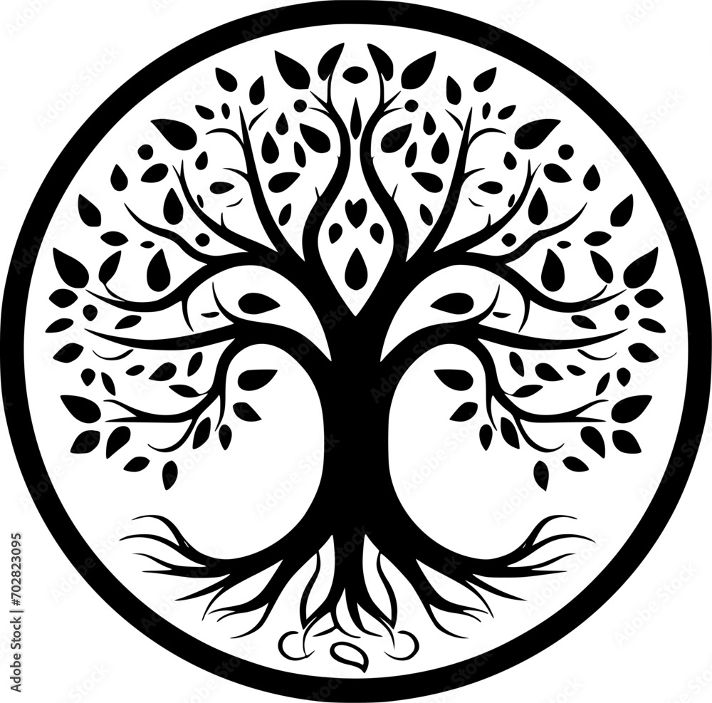 Tree | Minimalist and Simple Silhouette - Vector illustration