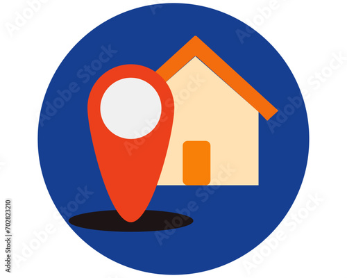 Finding the location at home, business concepts for  feature flat designs and line art