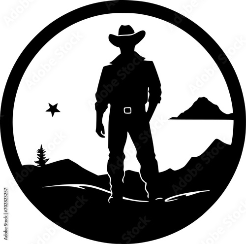Western | Minimalist and Simple Silhouette - Vector illustration