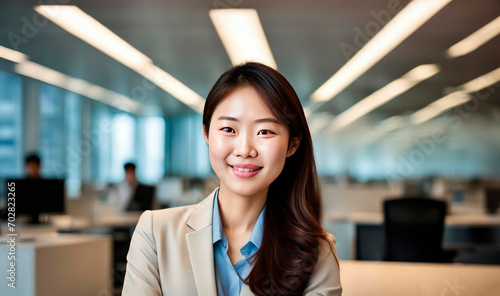 Friendly young smiling businesswoman. Office, buisness, teamwork concept