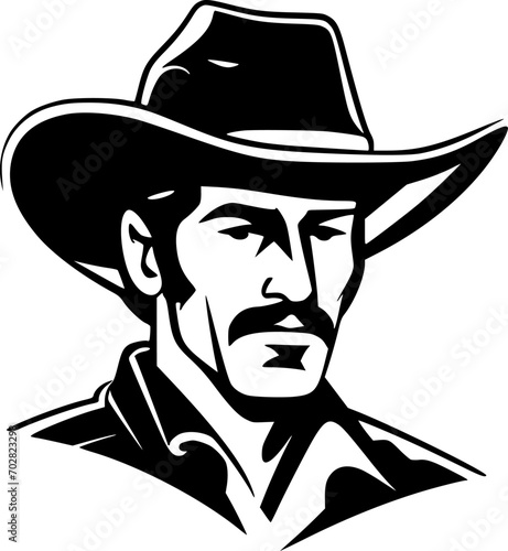 Western | Black and White Vector illustration