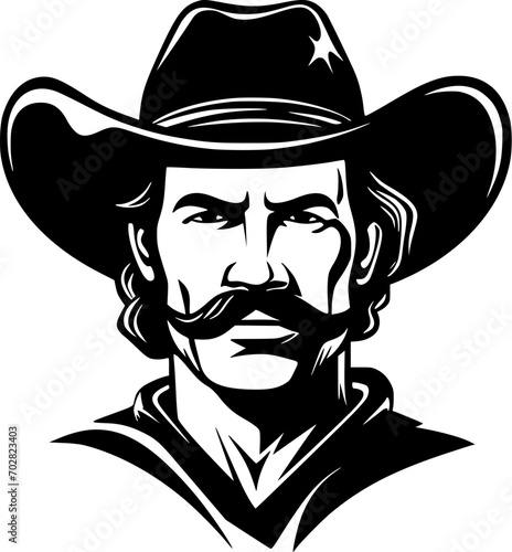 Western - Minimalist and Flat Logo - Vector illustration