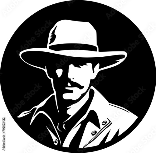 Western | Black and White Vector illustration