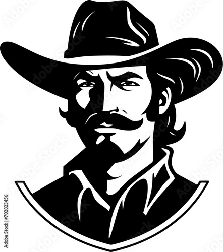 Western - Black and White Isolated Icon - Vector illustration