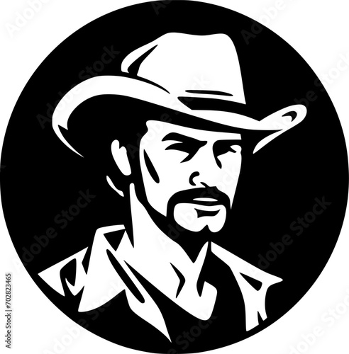 Western - Black and White Isolated Icon - Vector illustration