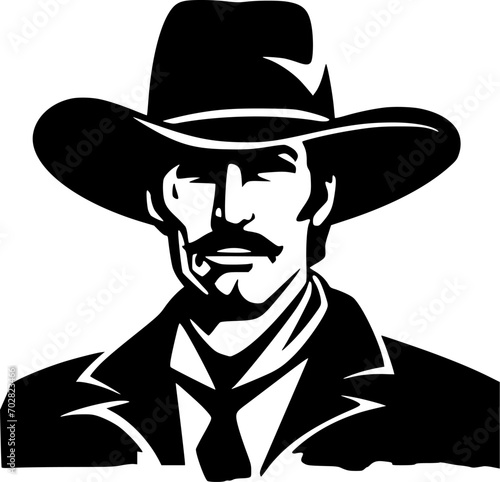 Western | Black and White Vector illustration