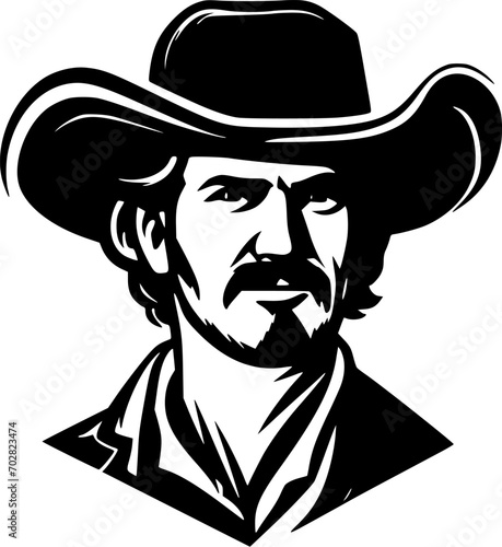 Western | Black and White Vector illustration