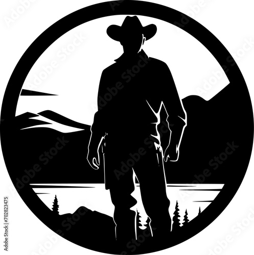 Western | Minimalist and Simple Silhouette - Vector illustration
