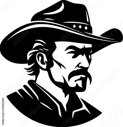 Western | Black and White Vector illustration