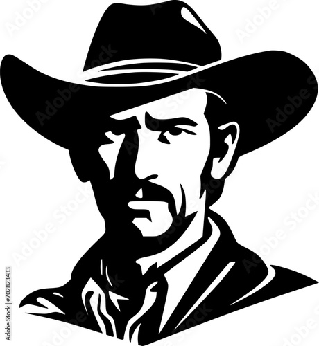 Western - Black and White Isolated Icon - Vector illustration