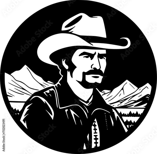 Western | Minimalist and Simple Silhouette - Vector illustration