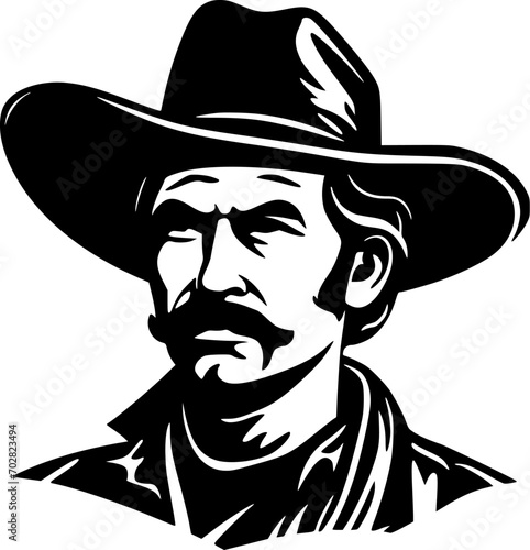 Western - Minimalist and Flat Logo - Vector illustration