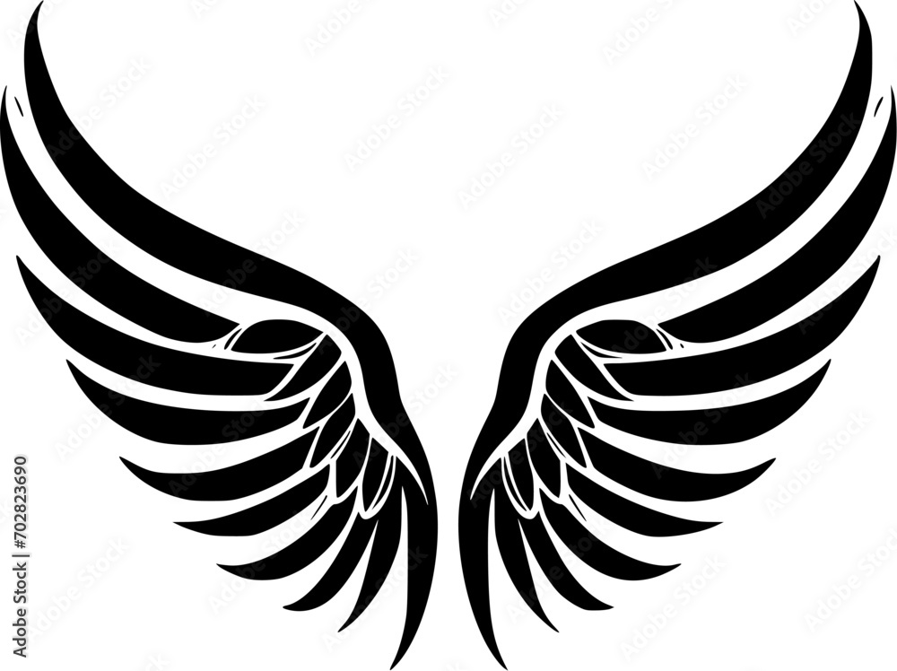 Fototapeta premium Angel Wings | Minimalist and Simple Silhouette - Vector illustration