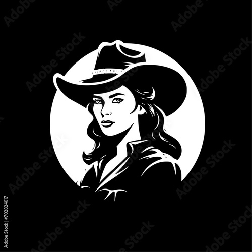 Cowgirl - Minimalist and Flat Logo - Vector illustration
