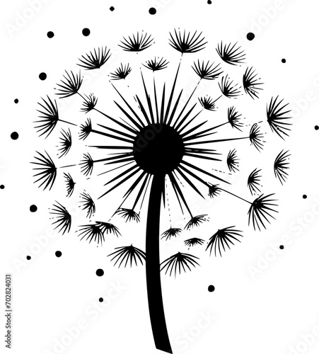 Dandelion - Minimalist and Flat Logo - Vector illustration