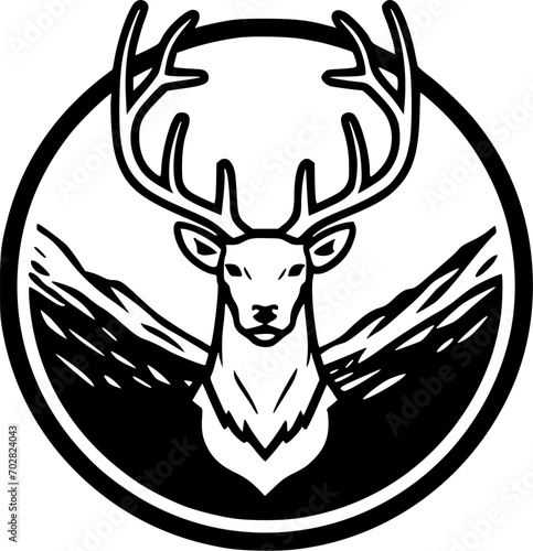 Dear - Black and White Isolated Icon - Vector illustration
