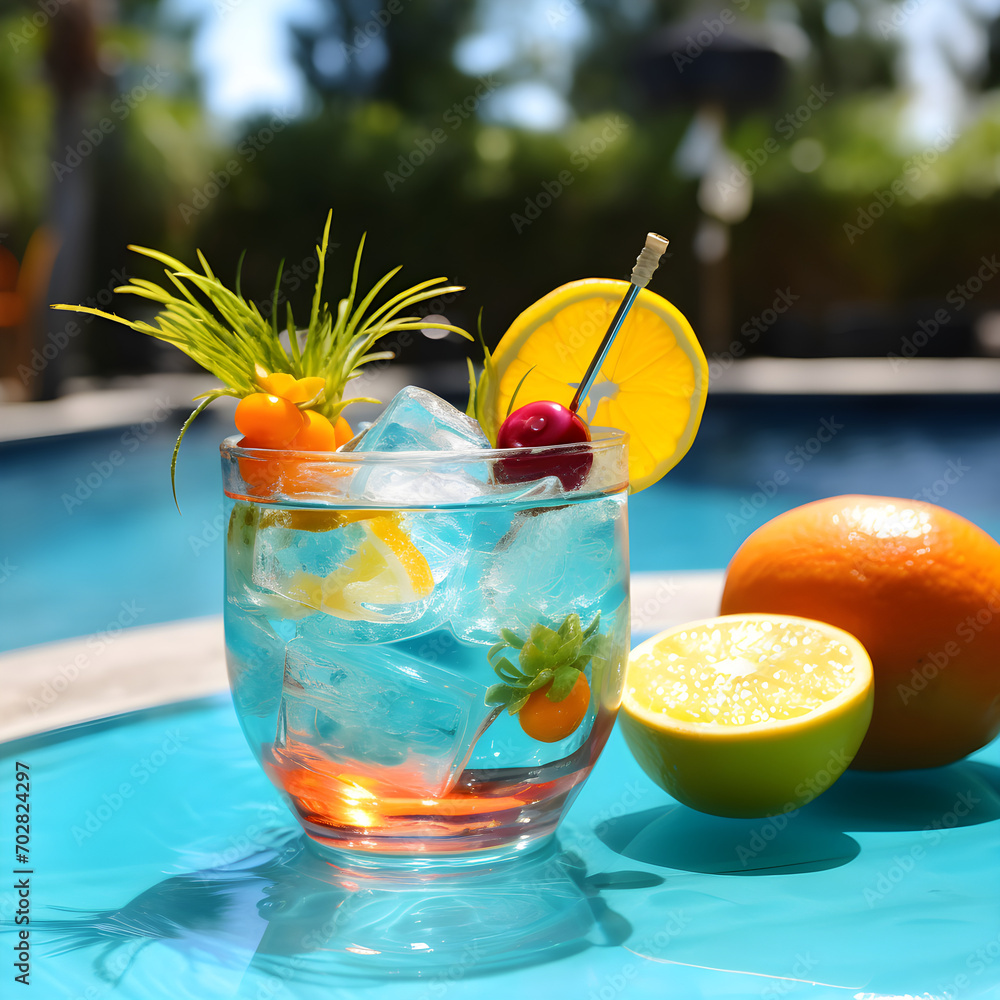 Fresh Mocktail/Cocktail With Fruits ,Pool, Summer Drink, Social Media ...