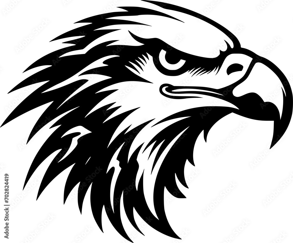 Obraz premium Eagle | Black and White Vector illustration