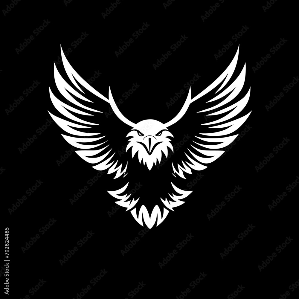 Fototapeta premium Eagle | Black and White Vector illustration
