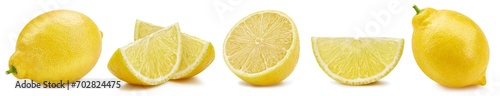 Lemon collection isolated on white
