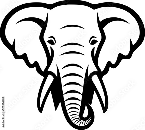 Elephant | Black and White Vector illustration