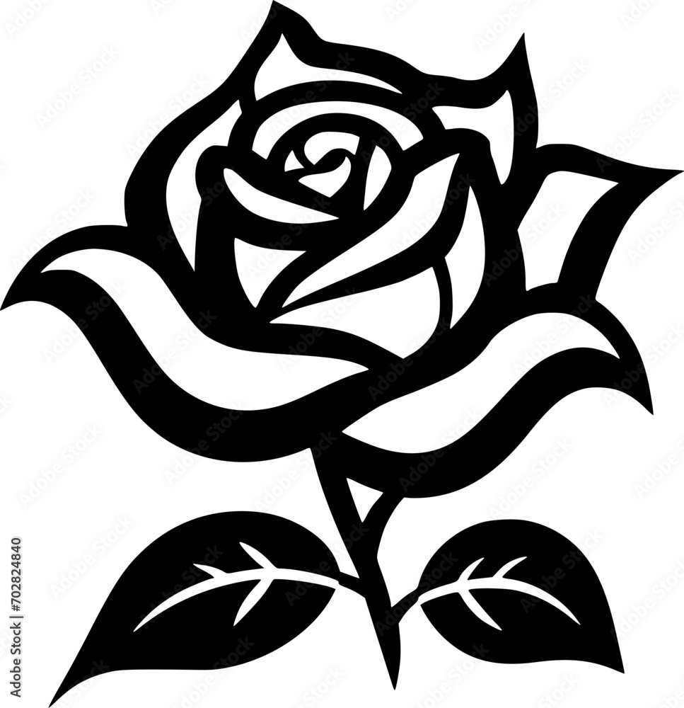 Flower | Black and White Vector illustration Flower | Black and White Vector illustration