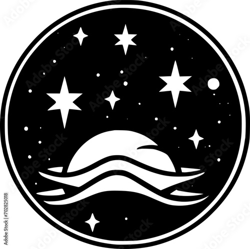 Galaxy - Minimalist and Flat Logo - Vector illustration