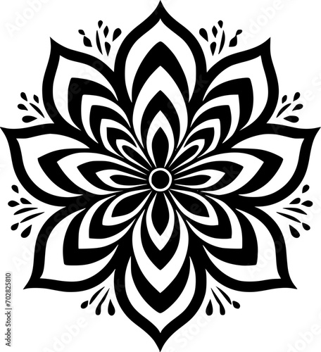 Mandala   Black and White Vector illustration