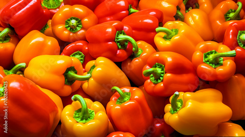 Group of bell peppers pattern wallpaper - ai generative photo