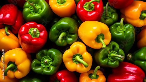 Group of bell peppers pattern wallpaper - ai generative