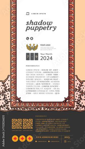 javanese frame border layout template for event poster