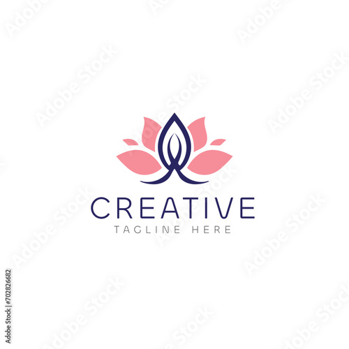 leaf flower logo icon vector template