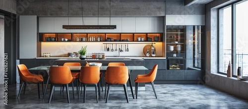 Modern kitchen combined wit...