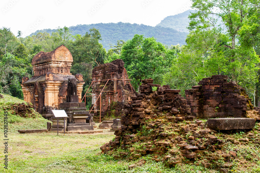 An Ancient Temple Ruin In My Son Sanctuary, Vietnam. My Son Sanctuary Is An Important Historical Relic That Represents The Cham kingdom's Existence In Central Vietnam.