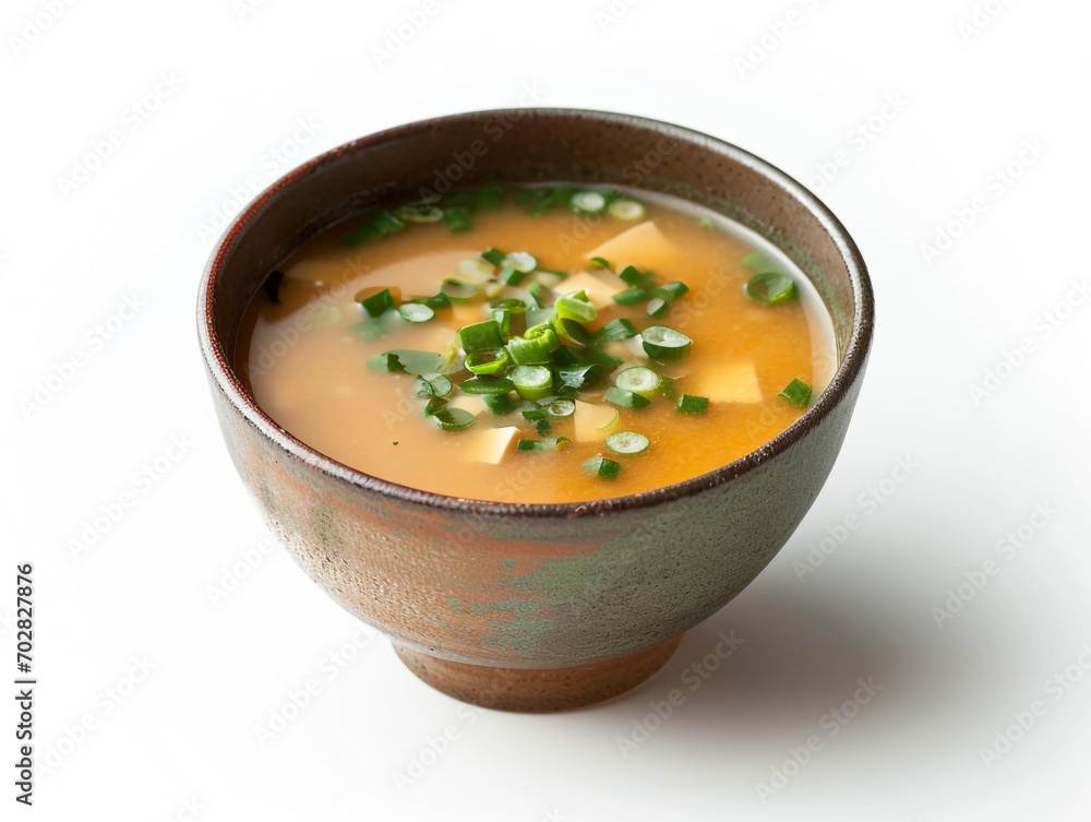 Miso soup isolated on white background. It is a traditional and well-known Japanese food.
Miso soup isolated on white background. It is a traditional and well-known Japanese food.