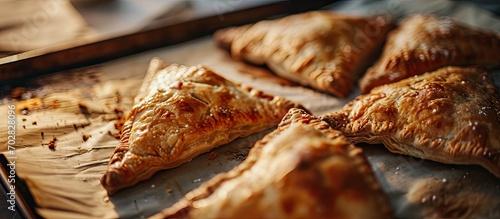 Men s hands take out baked ...