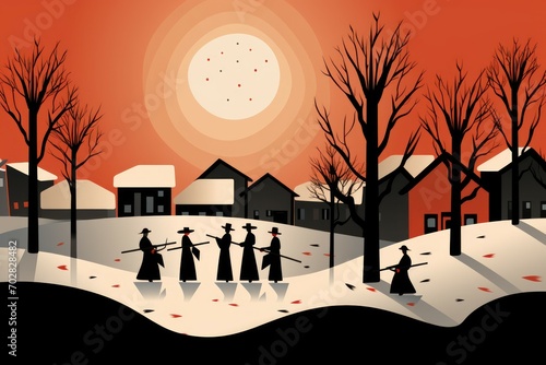 Village Carolers - Generative AI photo